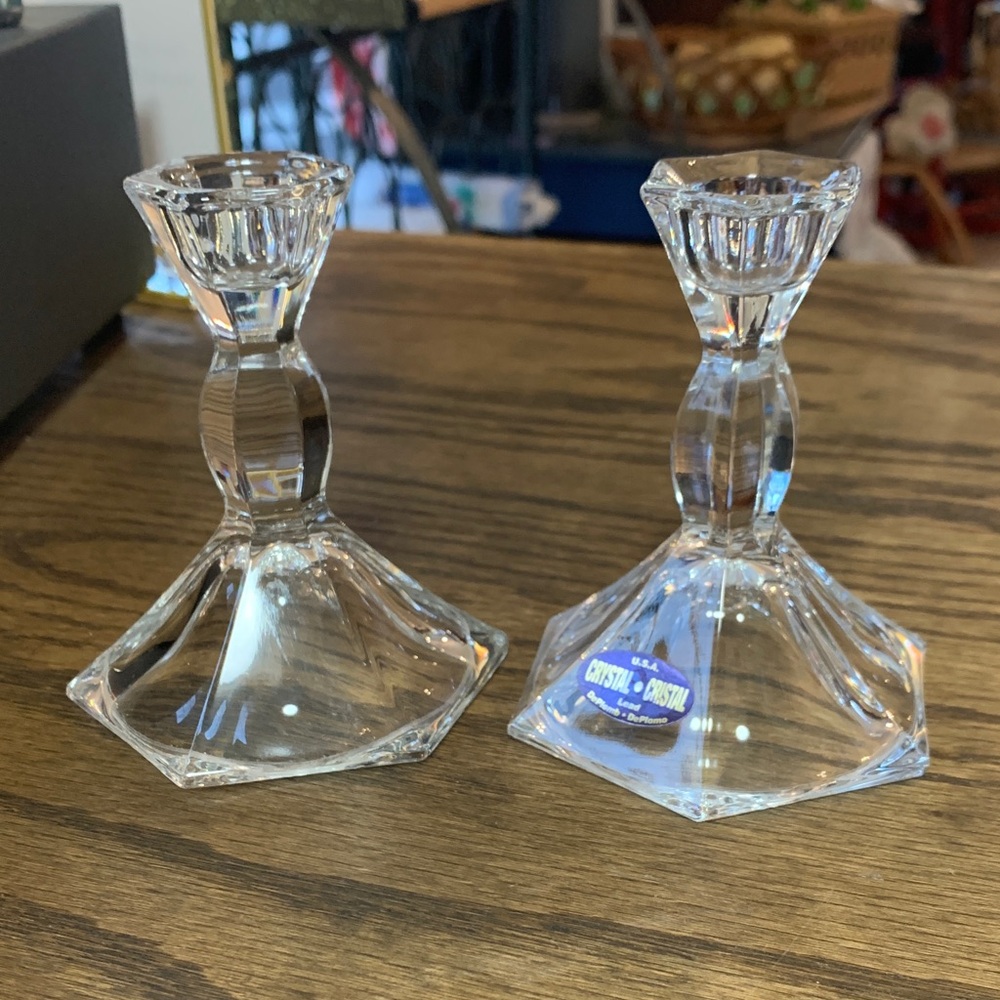 Vintage crystal candlesticks